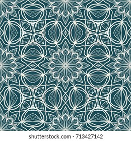 decorative lace geometric seamless pattern. vector illustration