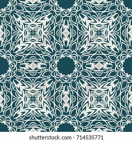 decorative lace geometric seamless pattern. vector illustration