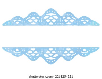 Decorative lace ornament . Watercolor. Vector illustration.