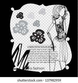 decorative lace outline girl
