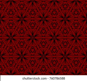 Decorative lace pattern of intersecting curves. Abstract geometric flowers. Fashionable design. Seamless vector illustration.