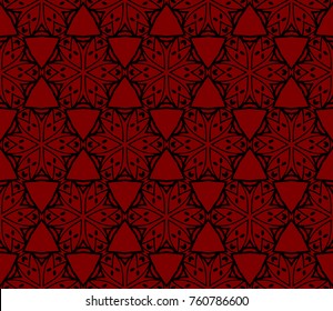 Decorative lace pattern of intersecting curves. Abstract geometric flowers. Fashionable design. Seamless vector illustration.