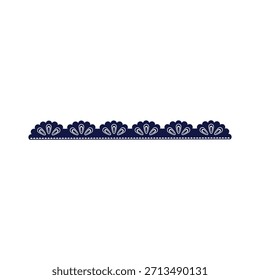 Adorno de encaje decorativo con un patrón floral ornamental repetitivo con detalles de puntos Pequeños, creando un elemento de diseño encantador y elegante para varios proyectos