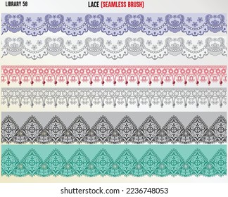 DECORATIVE LACES SEAMLESS BRUSH IN EDITABLE VECTOR FILE