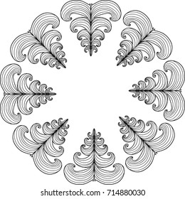 Decorative lacy frame with empty space for text. Vector design element.