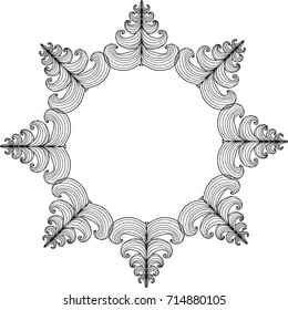 Decorative lacy frame with empty space for text. Vector design element.