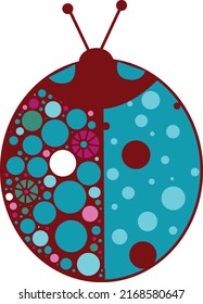 Decorative ladybug. Vector file for creating designs.