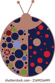 Decorative ladybug. Vector file for creating designs.