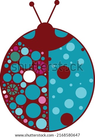 Decorative ladybug. Vector file for creating designs.