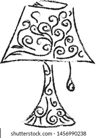 Dibujo de lámpara decorativa, ilustración, vector sobre fondo blanco.