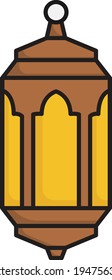 Decorative Lamp Vector color Icon Design, Arab culture and traditions Symbol, Islamic and Muslim fastings Sign, arabic lantern Concept, Ramadan and Eid al Fitr stock illustration