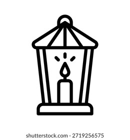Dekorative Laterne Kerze Vektorgrafik, Linie Stil Symbol