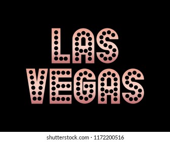 Decorative Las Vegas Text, Black and Pink Design