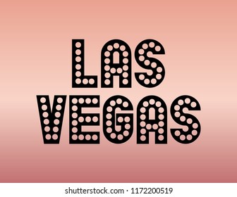 Decorative Las Vegas Text, Black and Pink Design