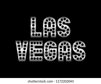 Decorative Las Vegas Text, Black and Grey Design