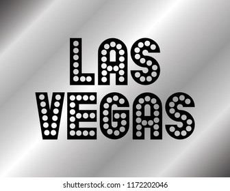 Decorative Las Vegas Text, Black and Grey Design