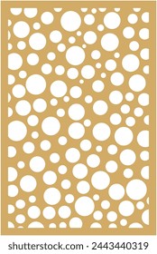 Decorative laser cut panel template with abstract texture. vector illustration of laser cutting or engraving panels in the form of round holes, stencil or die for fretwork.