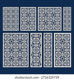 Decorative Laser Cut Panel Template. Vector Geometric Fretwork Grille for Interior Screens and Decor.