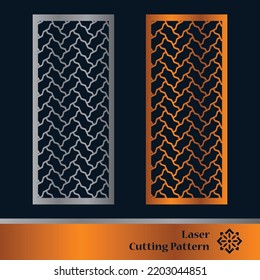 Decorative laser cut panels template with abstract texture. Geometric and floral laser cutting or engraving panel vector illustration set. Abstract cutting panels template