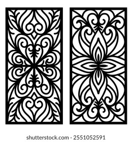 modelo decorativo de painéis de corte a laser com flores abstratas