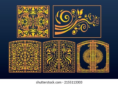 Conjunto De Corte Láser Decorativo Resumen Plantilla Cnc Geométrica Sin Marea