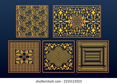 Decorative Laser Cut Set Abstract Geometric Seamless Cnc Template