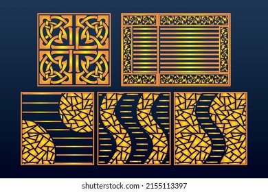 Decorative Laser Cut Set Abstract Geometric Seamless Cnc Template