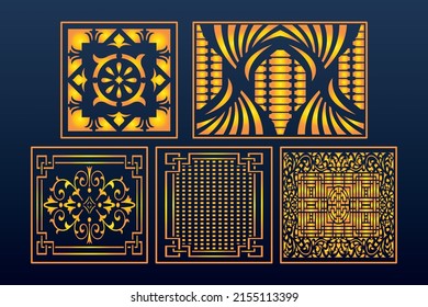 Decorative Laser Cut Set Abstract Geometric Seamless Cnc Template