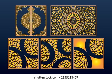 Decorative Laser Cut Set Abstract Geometric Seamless Cnc Template