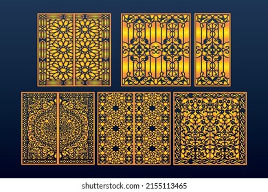 Conjunto De Corte Láser Decorativo Resumen Plantilla Cnc Geométrica Sin Marea