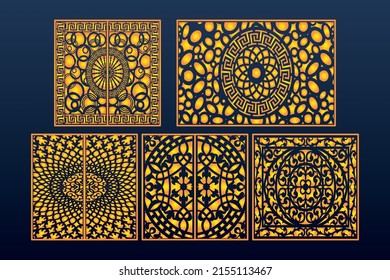 Decorative Laser Cut Set Abstract Geometric Seamless Cnc Template