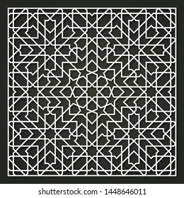 Decorative laser cutting panel. Traditional oriental vector pattern.
