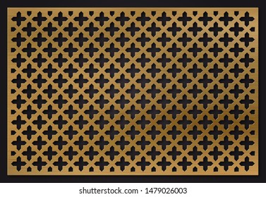 Decorative laser cutting panel. Traditional oriental vector pattern.