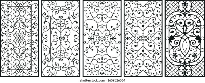 decorative laser cutting- vector- 5 piece