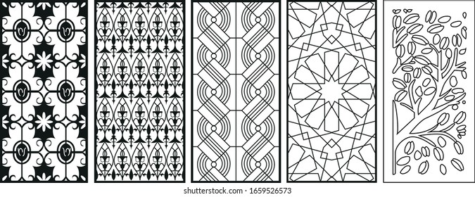 decorative laser cutting- vector- 5 piece