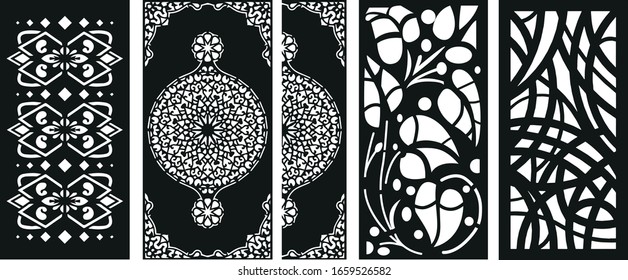 decorative laser cutting- vector- 5 piece