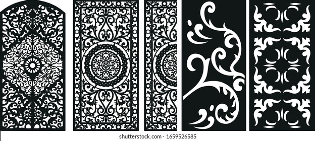 Decoratice Laser Cutting Vectorel 5 Piece Stock Vector (Royalty Free ...