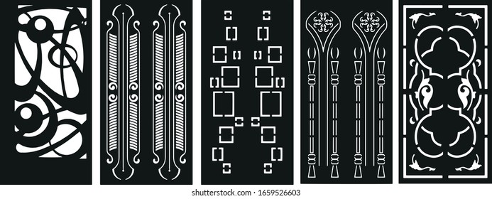 decorative laser cutting- vector- 5 piece