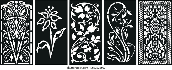 decorative laser cutting- vector- 5 piece