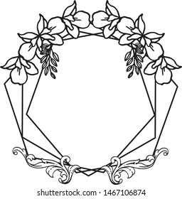 Decorative of leaf floral frame abstract, design element for template, poster, banner. Vector