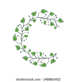 Decorative leaf romantic blossom decor stock illustration