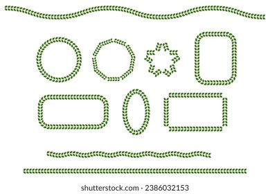 Decorative Leaf set.  wavy, circle, curved rectangle, oval, and Etc,.. vector illustrator on white background