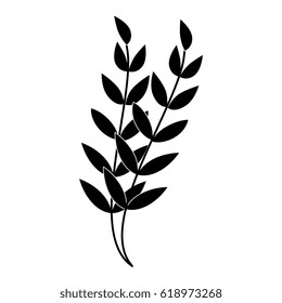 decorative leafs isolated icon