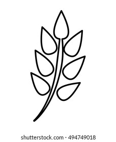 decorative leafs plant isolated icon vector illustration design