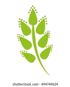 decorative leafs plant isolated icon vector illustration design