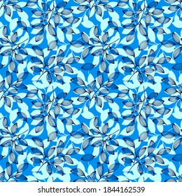 Decorative leaves seamless botanical pattern. Vector stock illustration eps10.