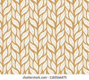 Decorative Leaves Seamless Pattern. Continuous leaf background. Floral Texture.