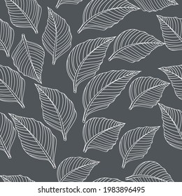 decorative leaves vector seamless pattern