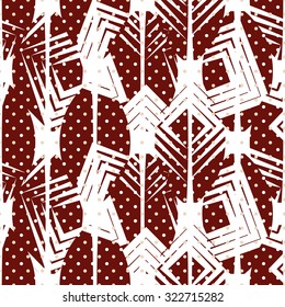 Decorative leaves , vertical pattern, seamless vector background.