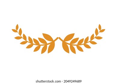 decorative leaves wreath on white background